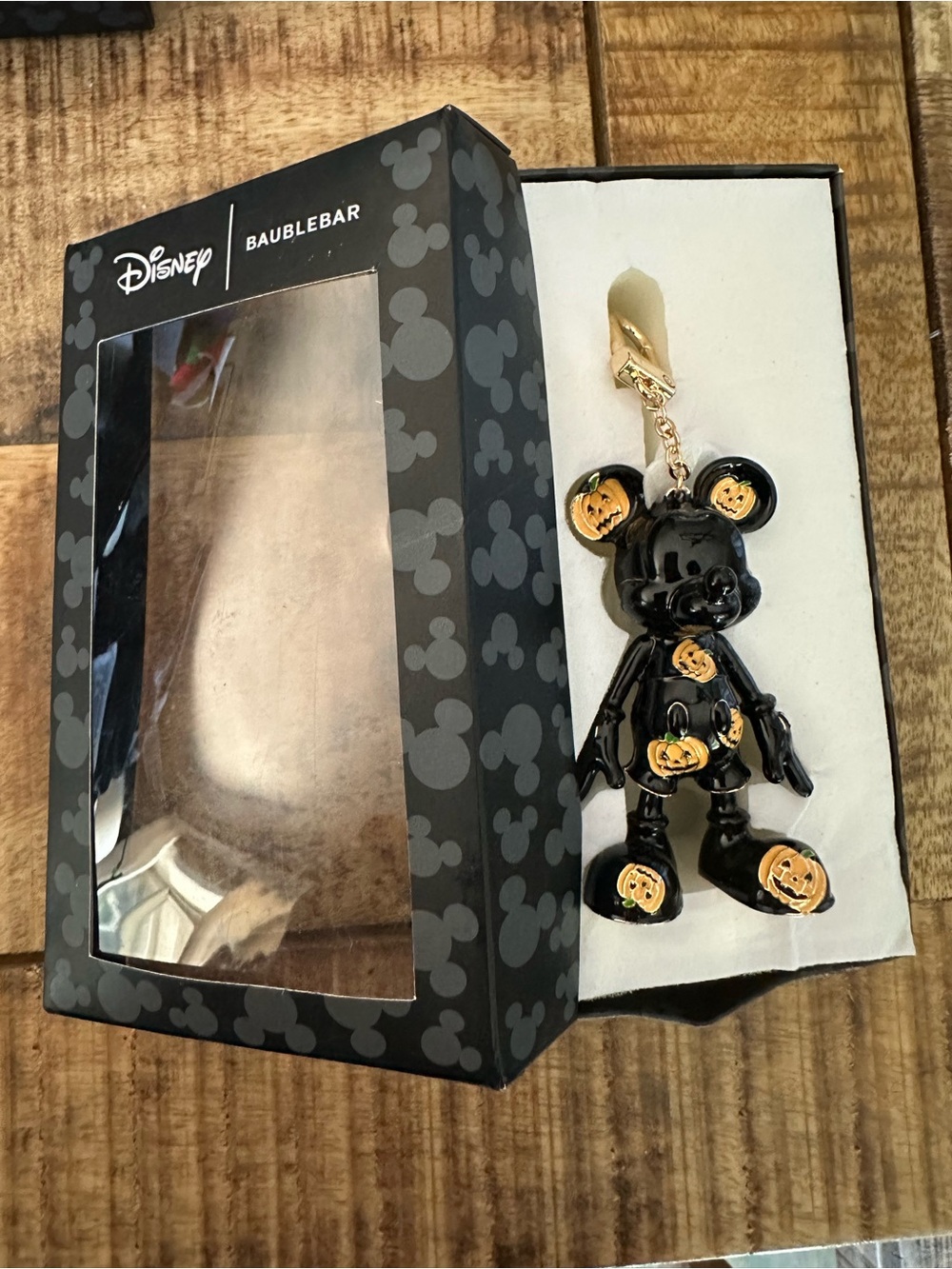 Disney x BaubleBar Black Enamel Halloween Pumpkin Mickey Bag Charm